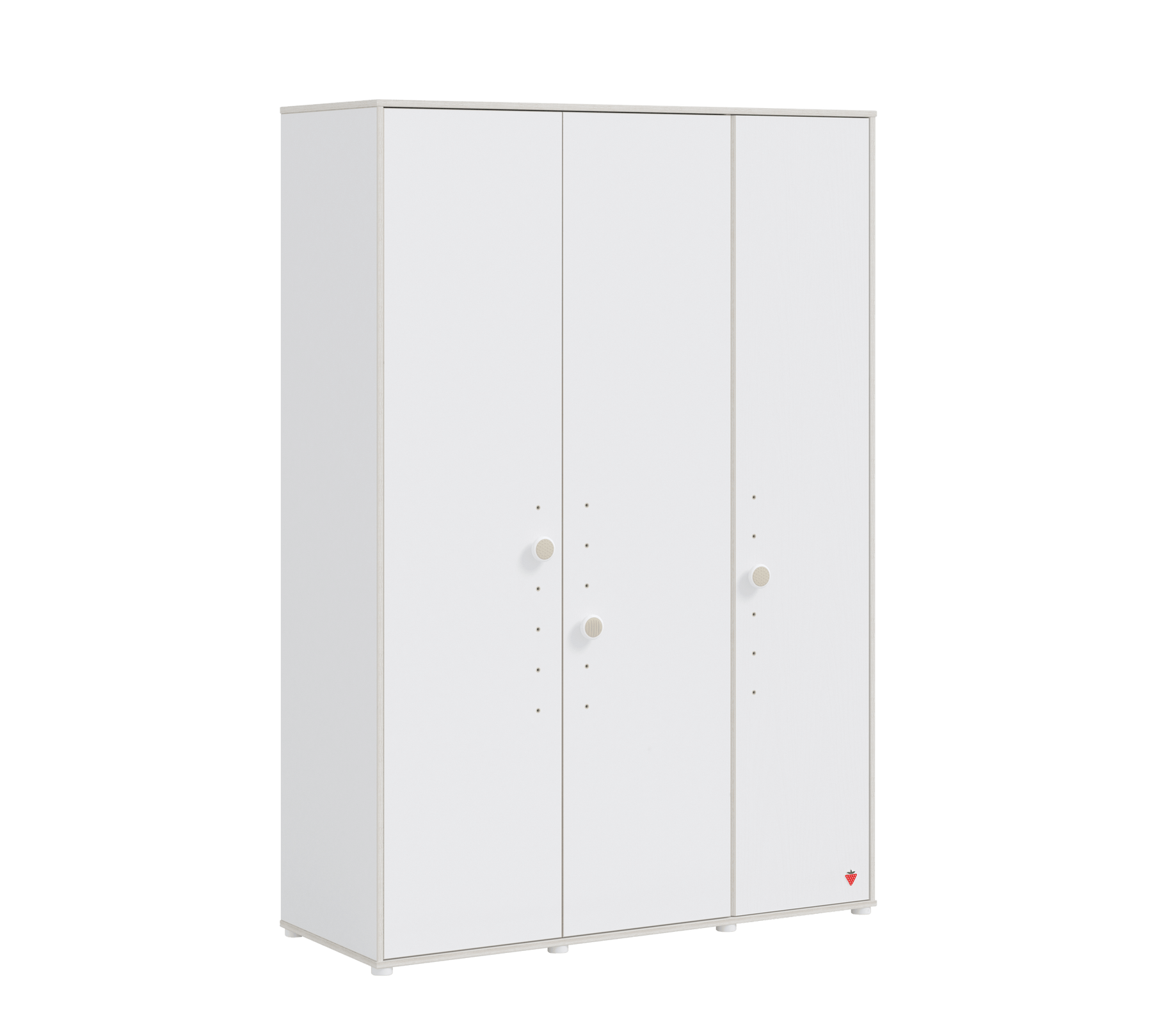 Eco: Armadio 3 ante e 1 cassetto, bianco Misure: 77x34x183 cm