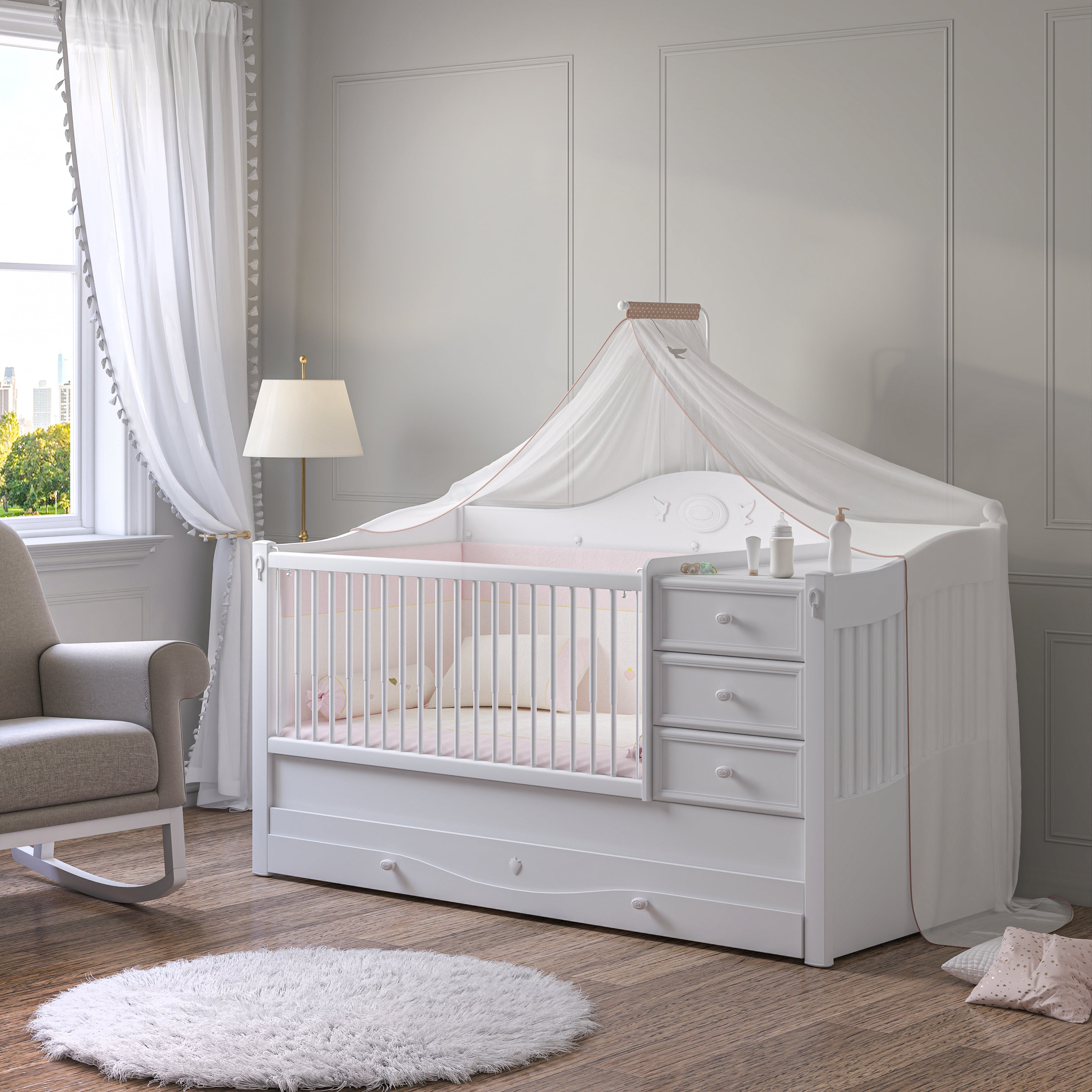 Lettino Trasformabile Natura Baby SL (con letto per genitori) (80x180 –  Donne's Home