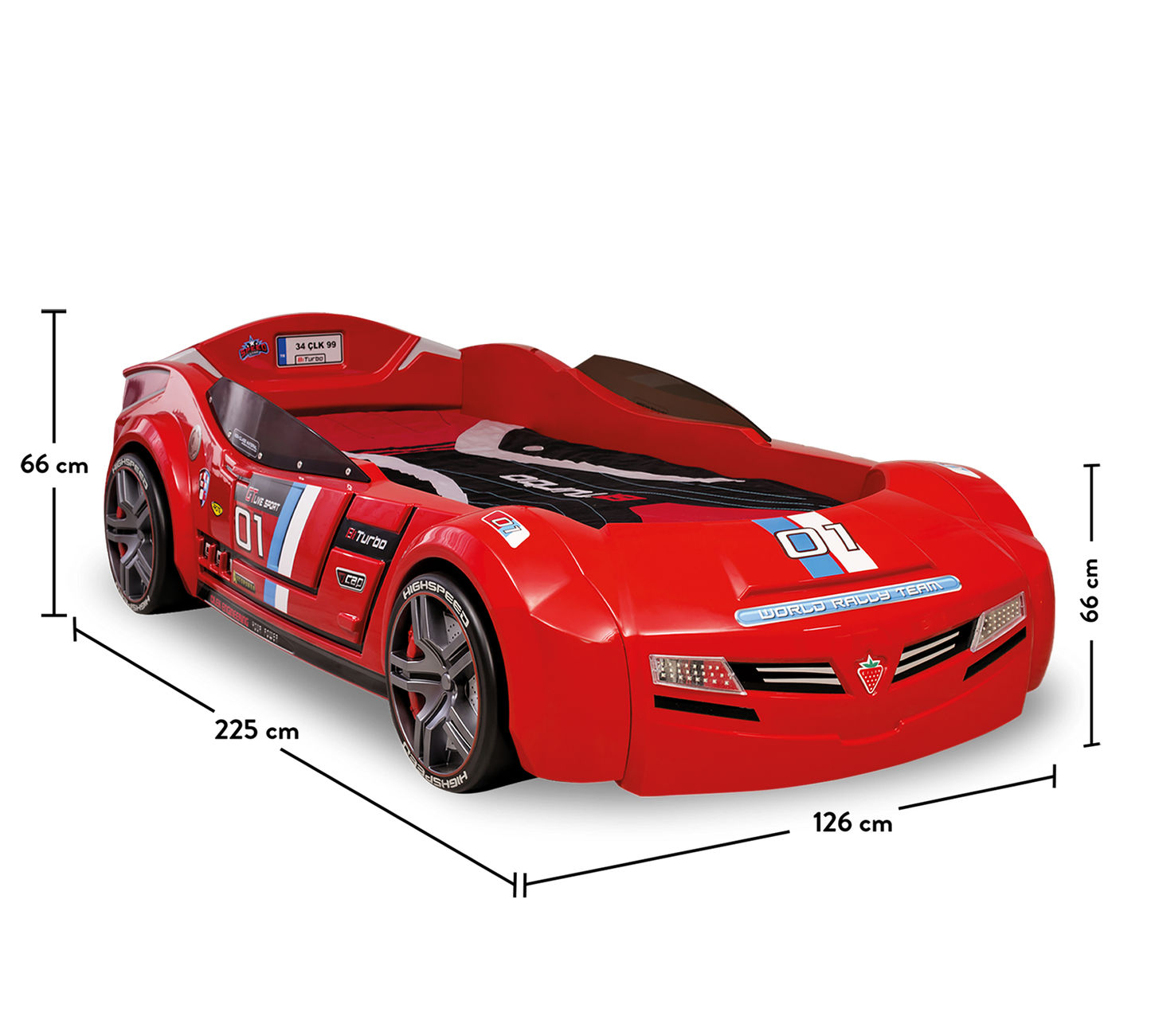 Biturbo Autoletto per Bambini - (90x195 Cm) - Rosso