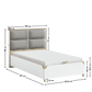 Letto Modera con Contenitore e Testata in Tessuto (120x200 Cm)