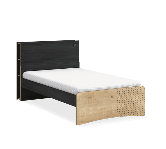 Letto Black 120x200 Cm Con Ripiani, Porte USB Doppie e Opzione Letto A Scomparsa