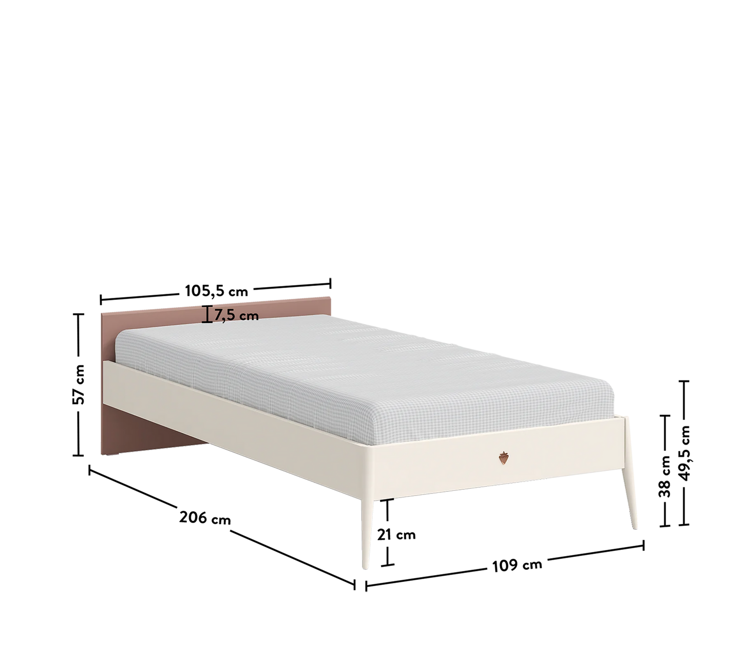 Letto Elegance Classic Con Testiera 100x200 cm, Struttura Elegante e Comoda, Fino a 130 kg