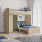 Letto a Castello Modulare per Bambini a 3 Posti - Naturale - II